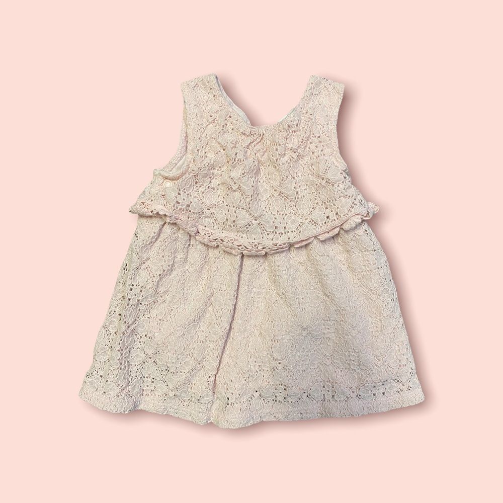 𝅺h&m Pink Lace Baby Dress